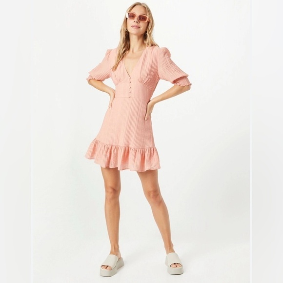 MINKPINK Vera Mini Dress Rose Pink Peach Side Large Side Zip NWT - Picture 2 of 14